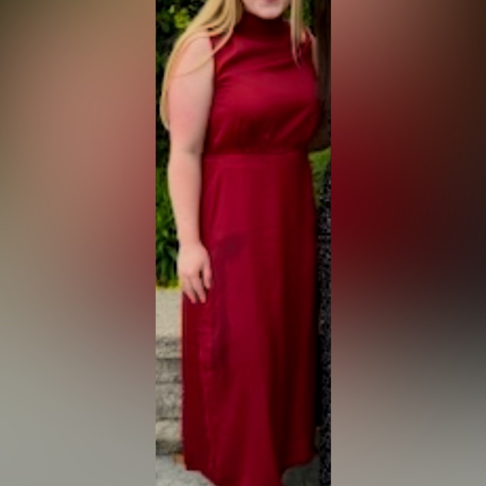 Elegant Red Satin Gown